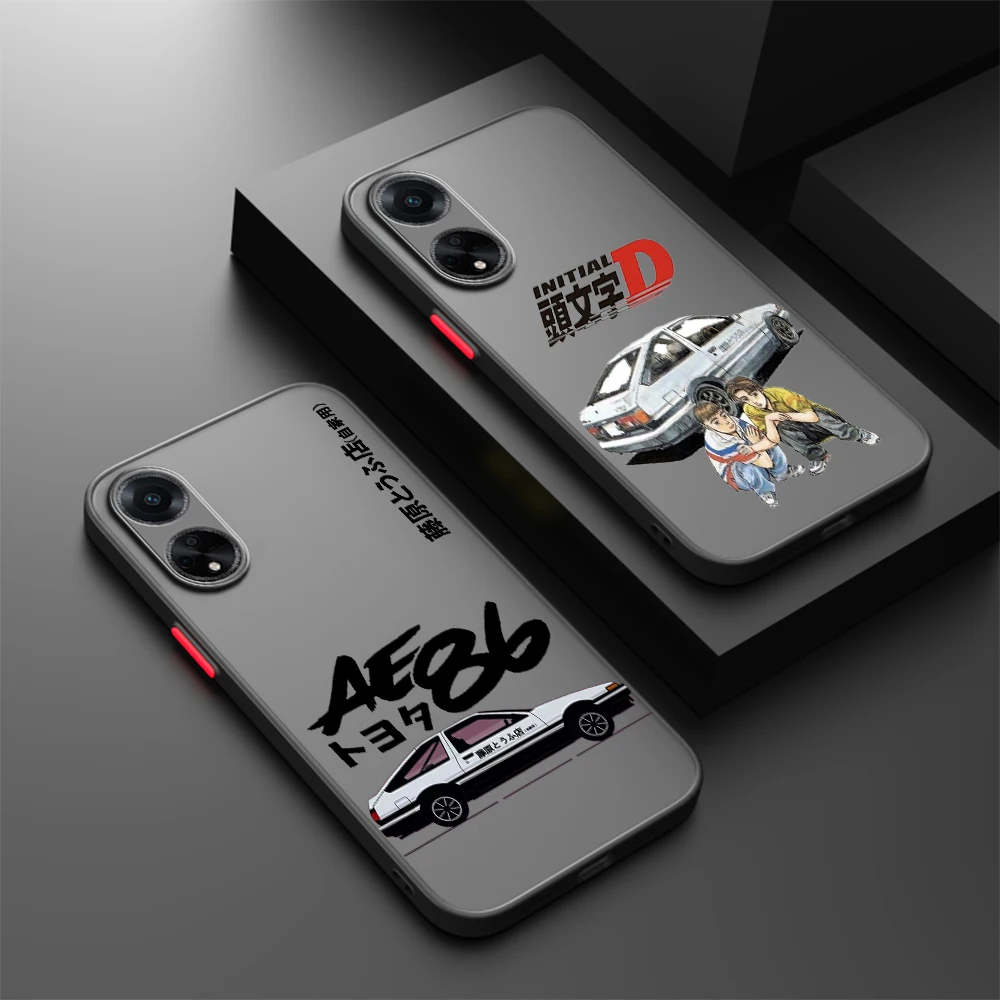 Initial D Anime Comics Art Frosted Translucent For OPPO X5 X3 A54S A5 A94 A16 A53S A57 A74 A72 A96 A98 A78 5G Back Phone Case