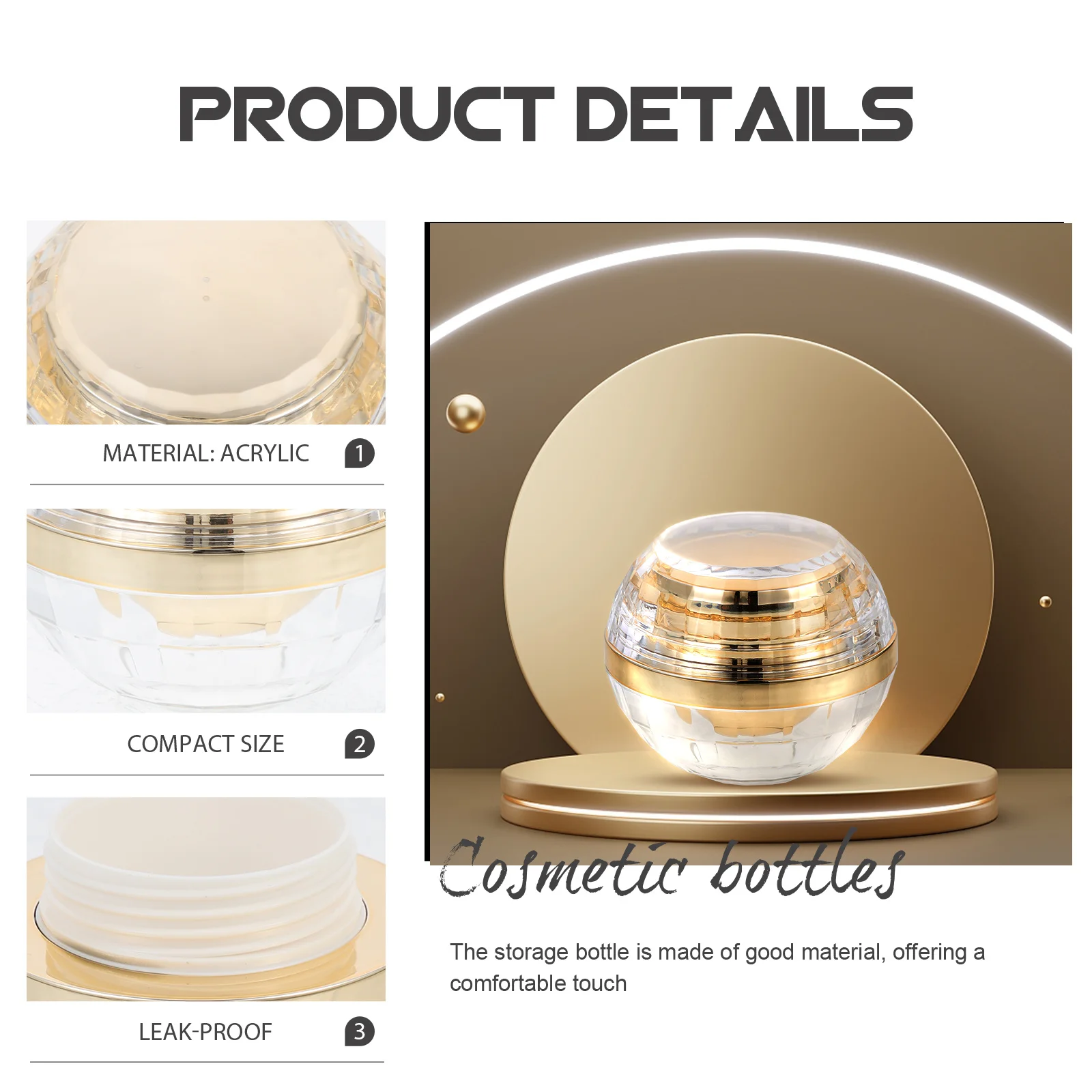 

Face Cream Container Small Storage Bottle Leak Proof Portable Travel Refillable Sub Jar Empty Lotion Holder