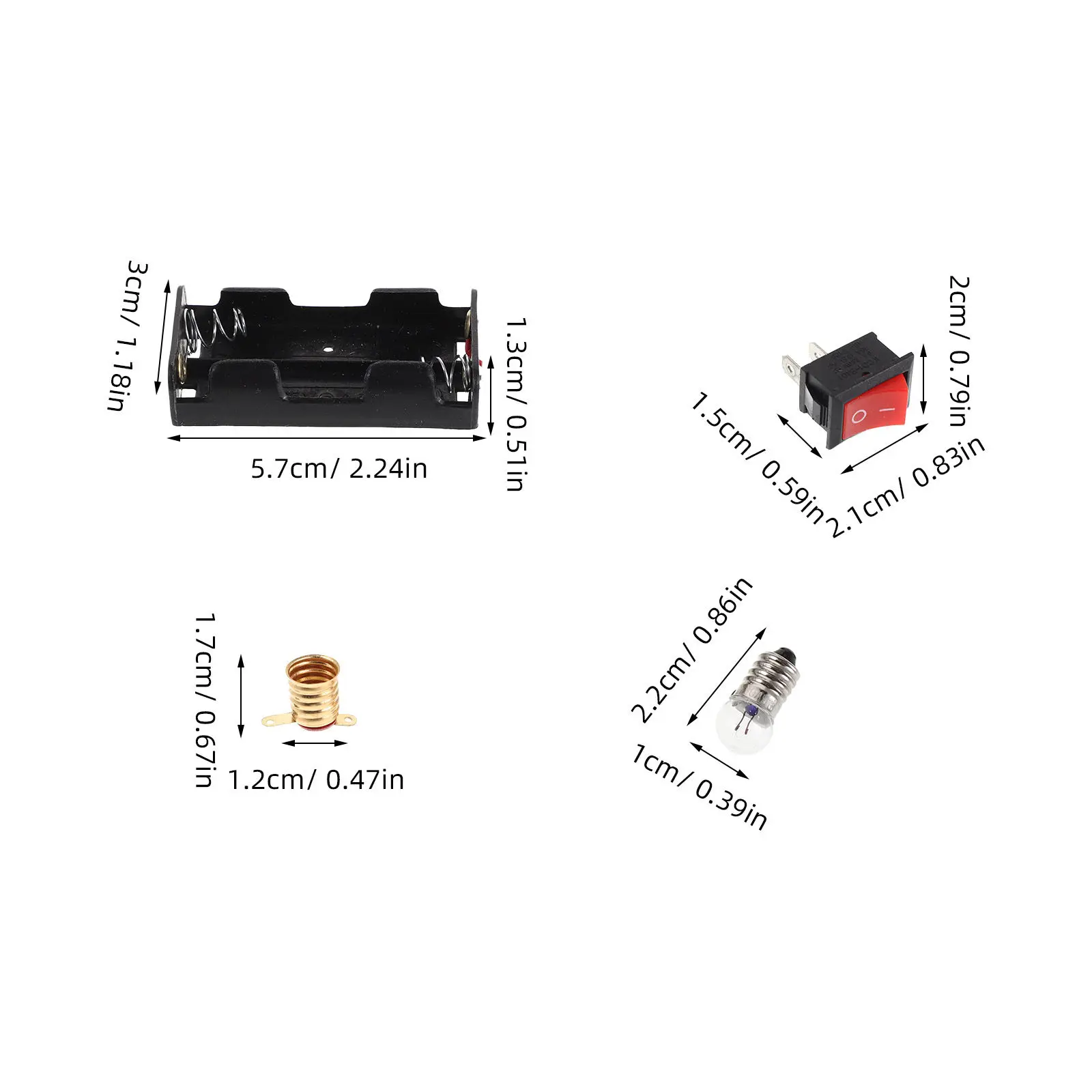 4Sets Electric Circuit Kit for Kids Science Electricity Circuit Experiment Kit Small Bulbs Holder Switch Battery Box Mini Bulb