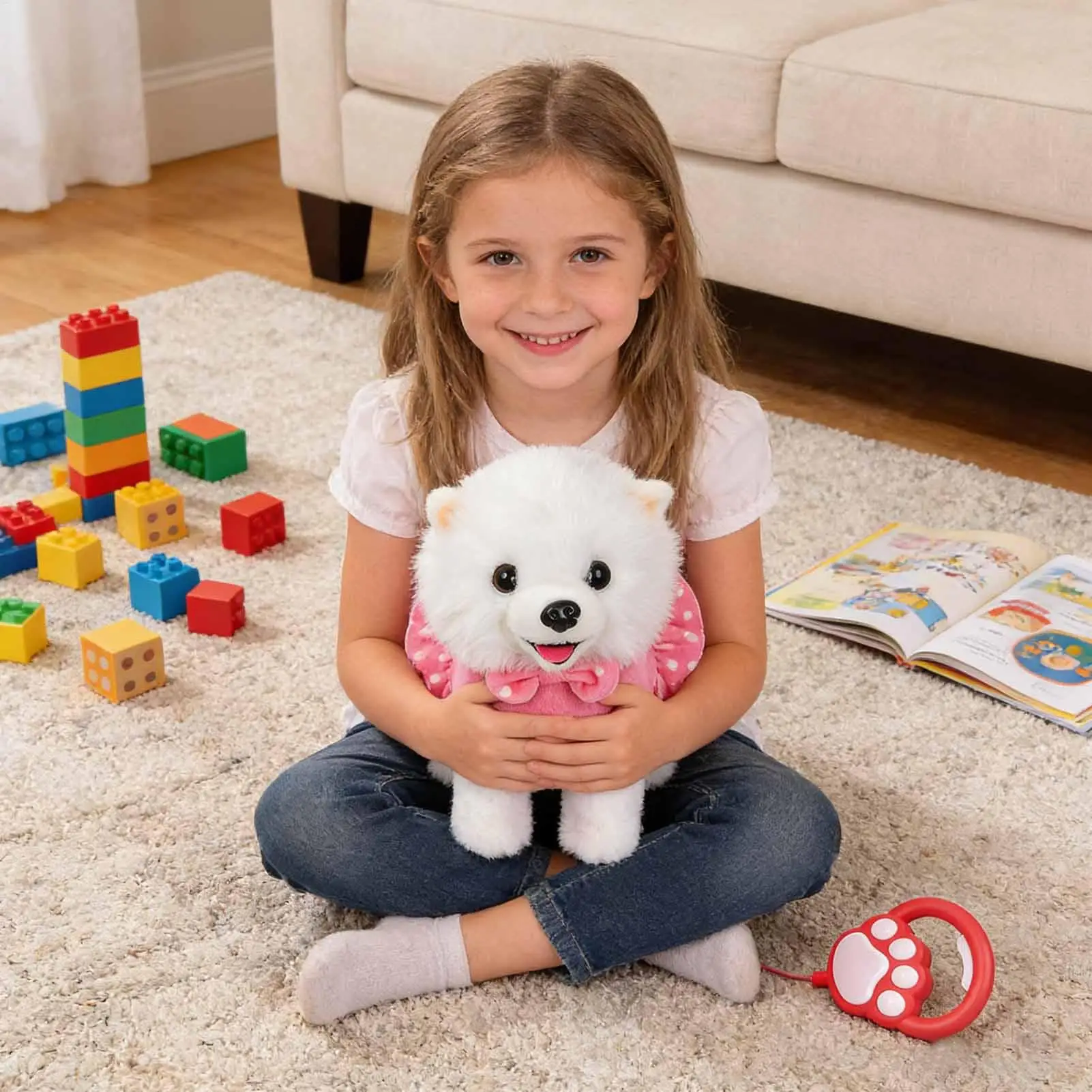 Bellenndes Hundespielzeug für Kinder, elektrische interaktive Stoffpuppe, elektronisches Singspielzeug für Kindertagesstätten, Geburtstagsfeiertage