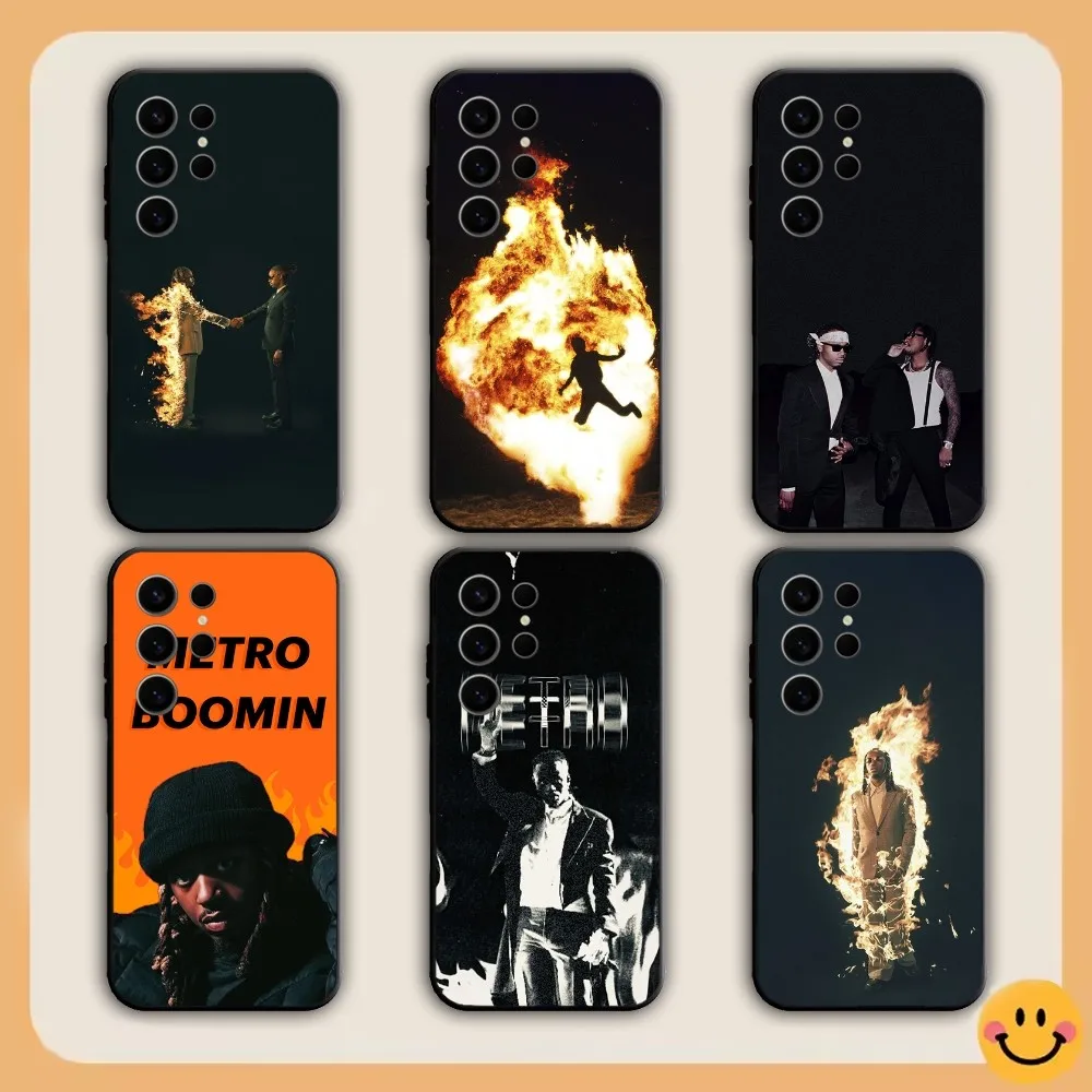 Rapper M-Metro B-Boomin Phone Case For Samsung S21,S22,S23,S24,S30,Ultra,S20,S30,Plus,S21 Fe,Note20 5G black Cover