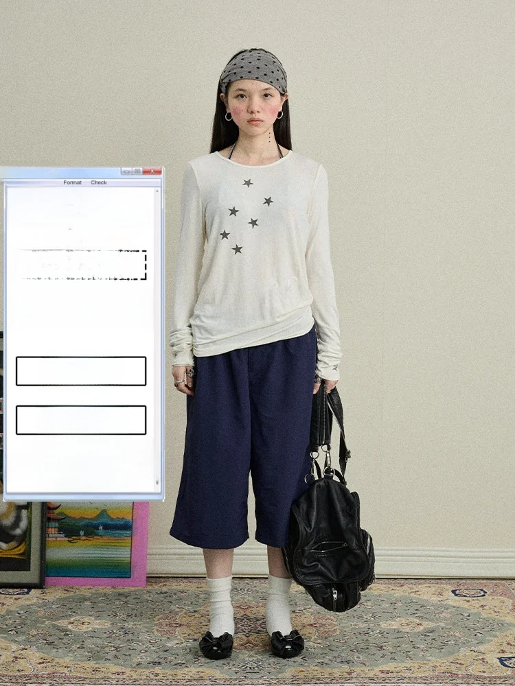 

Футболка Achihara Sun Protection Star Print с длинными рукавами, женская повседневная модная футболка с защитой от ультрафиолета