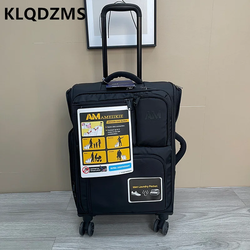 KLQDZMS 20 "ใหม่กระเป๋าเดินทาง Oxford ผ้ารถเข็นกระเป๋าขนาดใหญ่ความจุกันน้ํา Boarding กล่อง 24" 29 นิ้วมีล้อ Rolling กระเป๋าเดินทาง