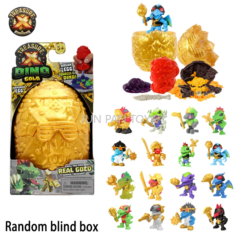 Original Treasure X Dino Gold Armored Blind Egg Quest for Dragons Gold Deluxe Figures Hunters Set Juguetes Sorpresa Coleccionables para Niños