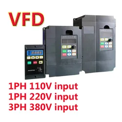 ZGNP VFD Frequency Converter 220V, 380V AC, 0.75, 1.5, 2.2kW VFD Frequency Converter Drive Three-Phase Motor Inverter Controller