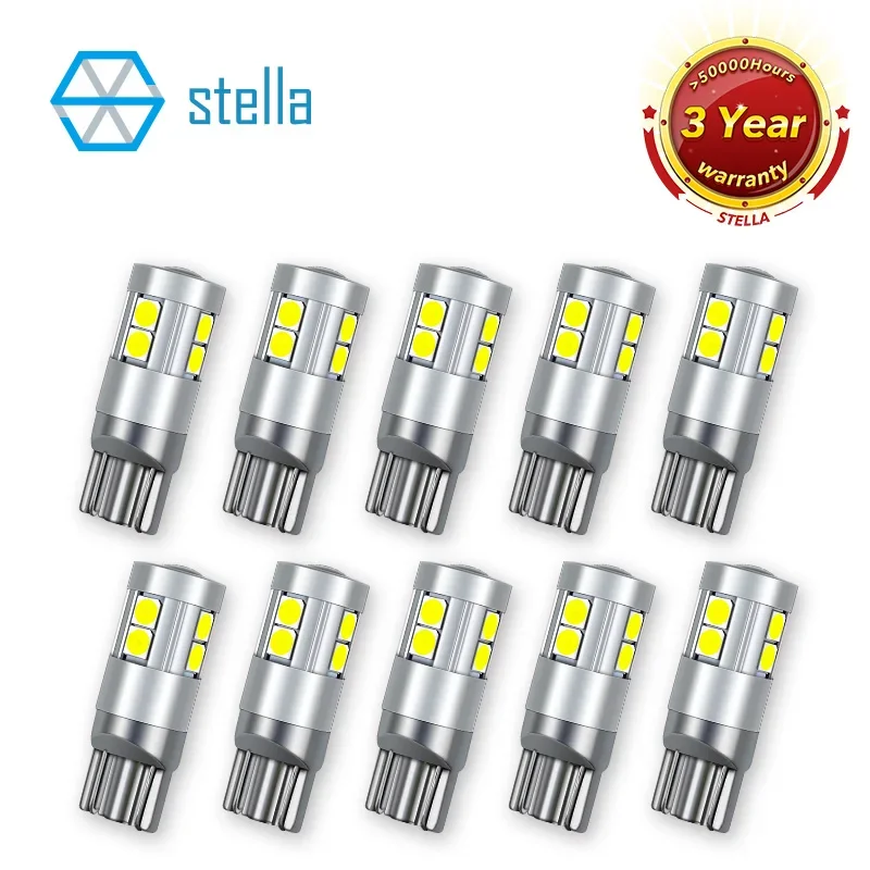 Stella 10pcs LED T10 W5W 194 Ice Lamps for Cars Interior Light Auto Accessories 12V White for Clearance lights Reading Lamp DRL