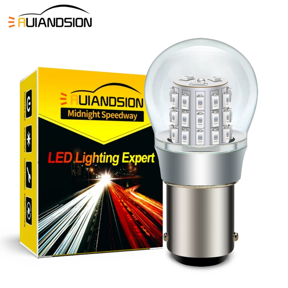 

Ruiandsion 2Pcs Car Accessories 1157 BAY15D BAZ15D P21/4W BA15D LED 3014Chip 39SMD 12V-24V Car Brake Stop Turn Tail Signal Lamp