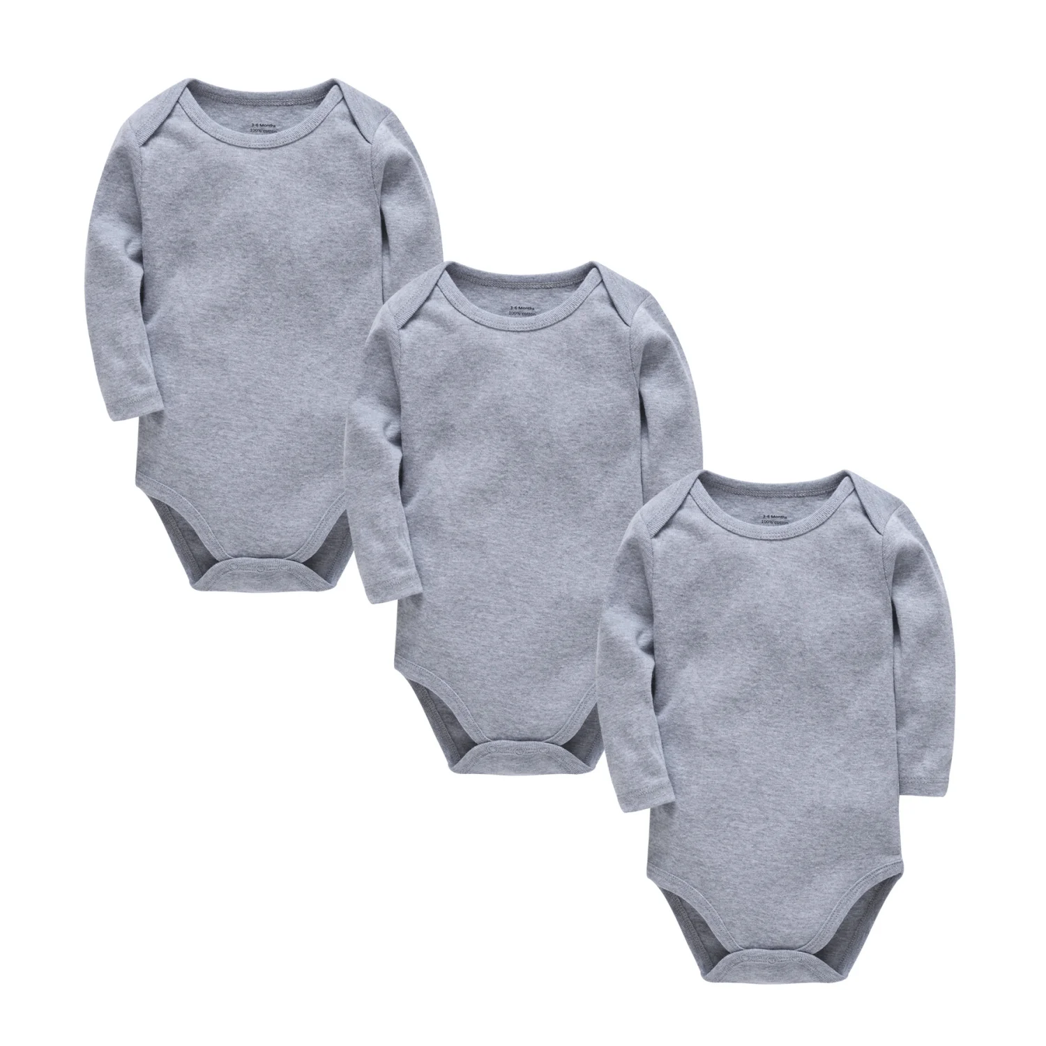 Honeyzone Baby Boy Clothes Three-PCS Set Grey Casual Cotton Bodysuits Newborn Triangular Jumpsuit Comfortable Long Sleeve Outfit
