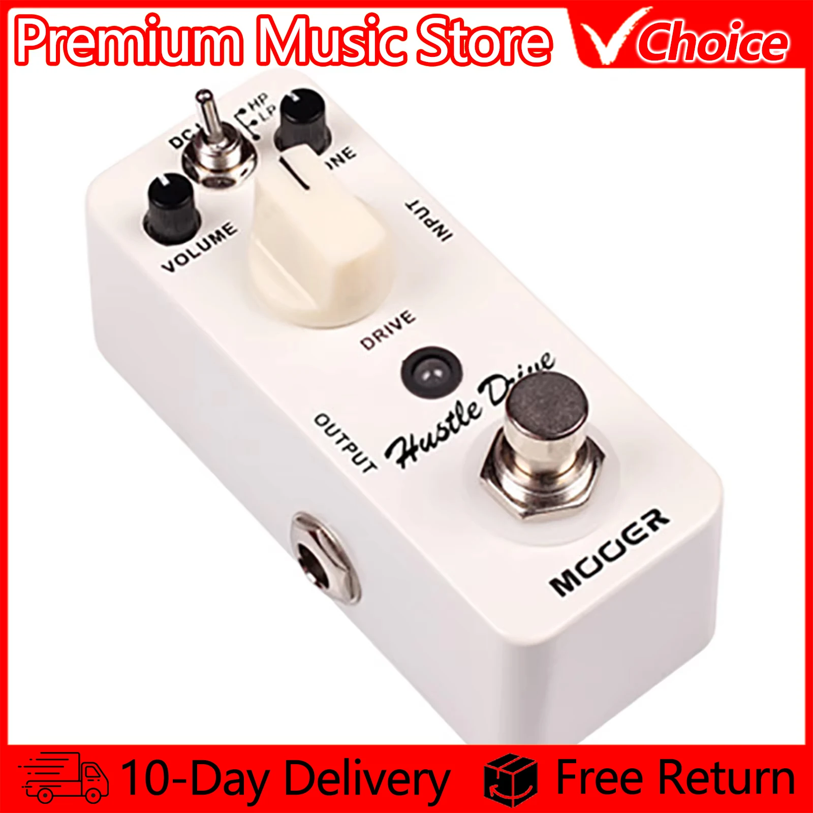 MOOER Guitar Pedal Hustle Drive Distortion Effect 2 Working Modes Micro Guitar Pedal Tube-like Drive Sound True Bypass Part