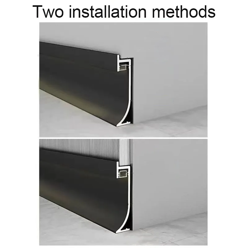 H40/65mm Skirting Line Border Aluminum Profile Embedded Hidden LED Baseboard Wall Corner Decor Linear Light
