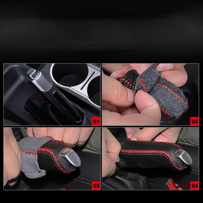 Picture 6: Car Leather Gear Handbrake Cover for MW Mini Cooper X5 X1 E46 E90 E60 F10 F30 E39 E36 F20 E87 E92