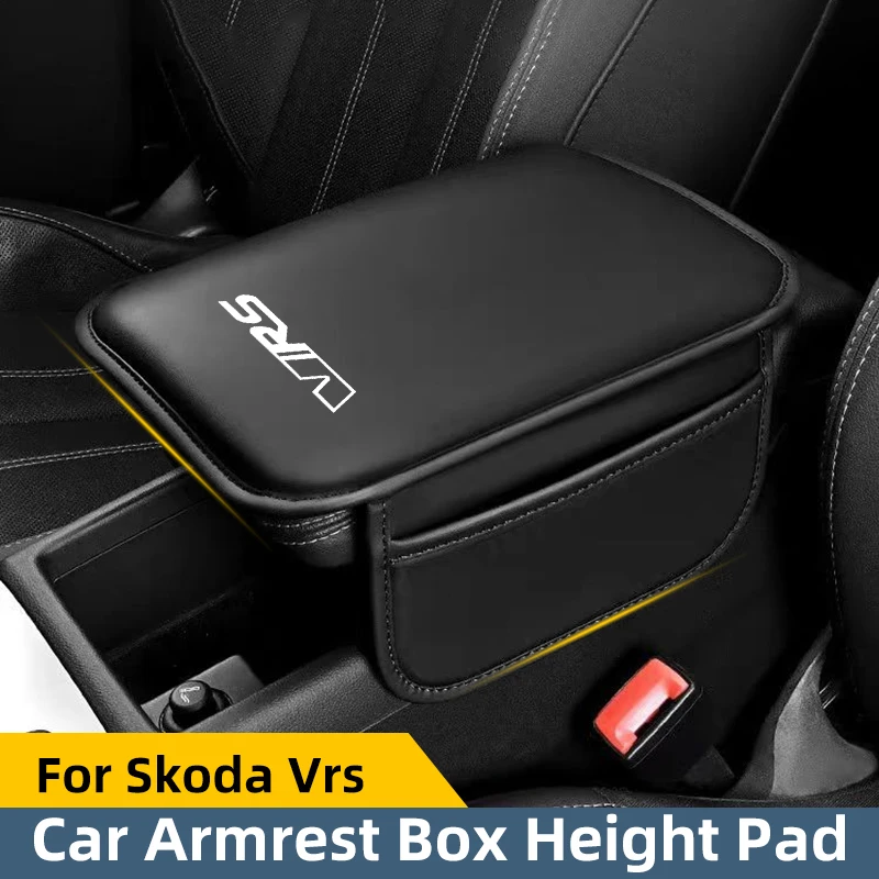 For Skoda RS VRS Car Armrest Box Height Pad Sponge Armrest Box Middle Phone Card Bag Storage Bag