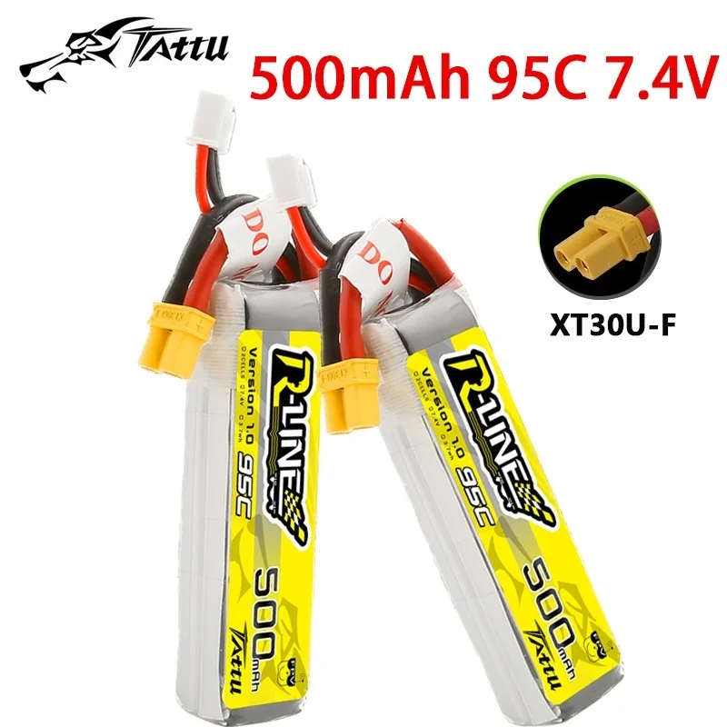 Tattu r-line 1,0 7,4 v lipo batterie 500mah 95c für rc fpv flugzeug quadcopter hubschrauber drohnen teile 2s drohnen batterie