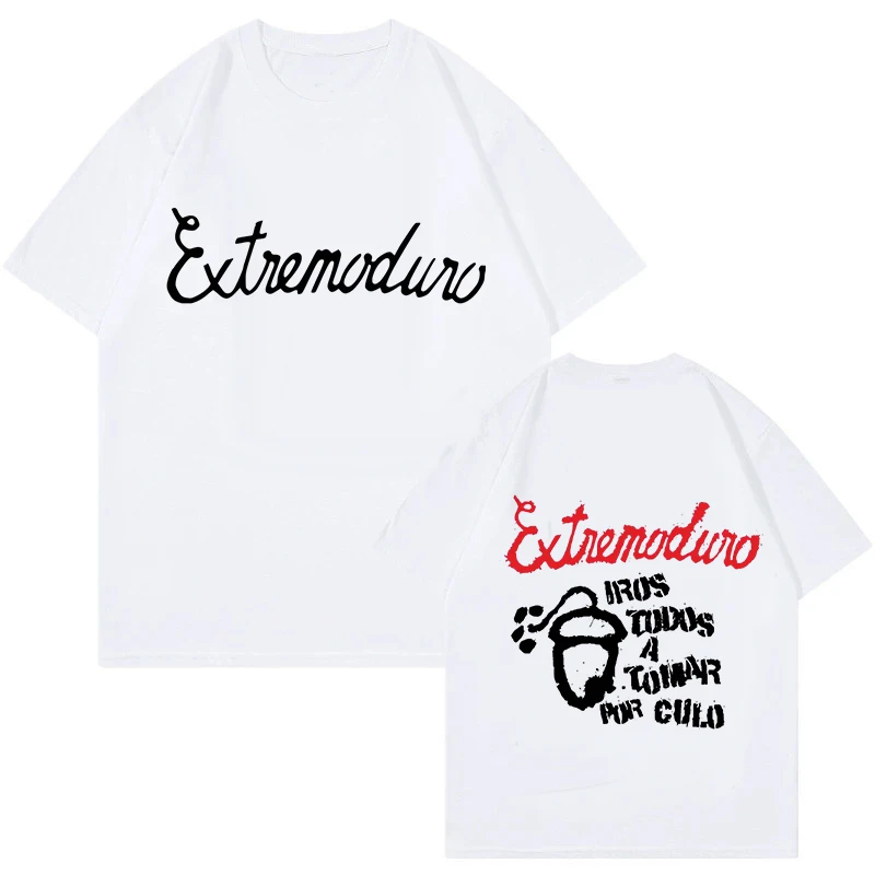 90s Men Women Graphic Vintage T-Shirt Y2k Hip Hop Tees Tops Unisex Fashion Rock Band Extremoduro Print EU Size T Shirt Clothes