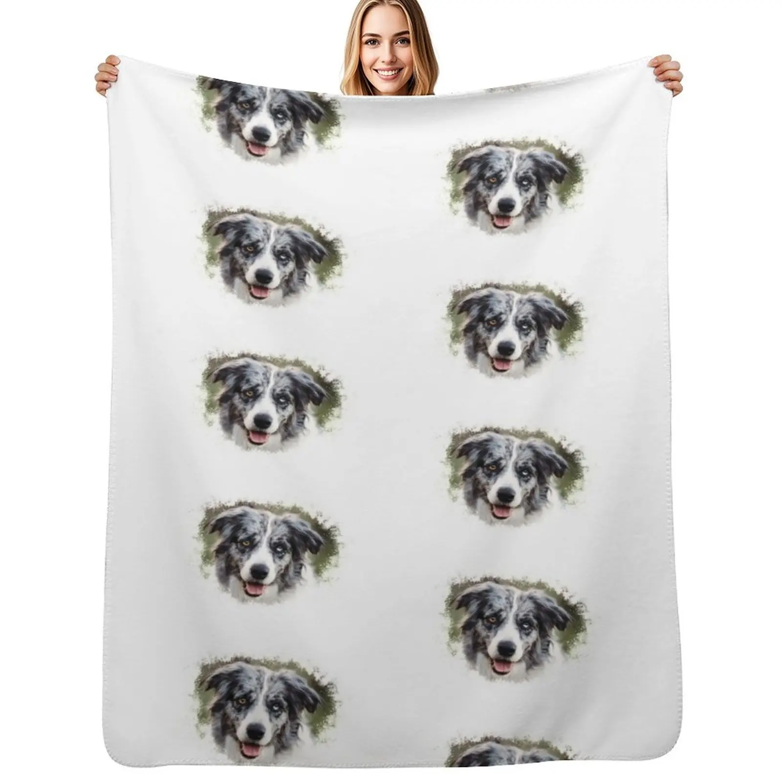 

Blue Merle Border Collie! Throw Blanket Designers For Sofa Thin Multi-Purpose Flannel Blankets