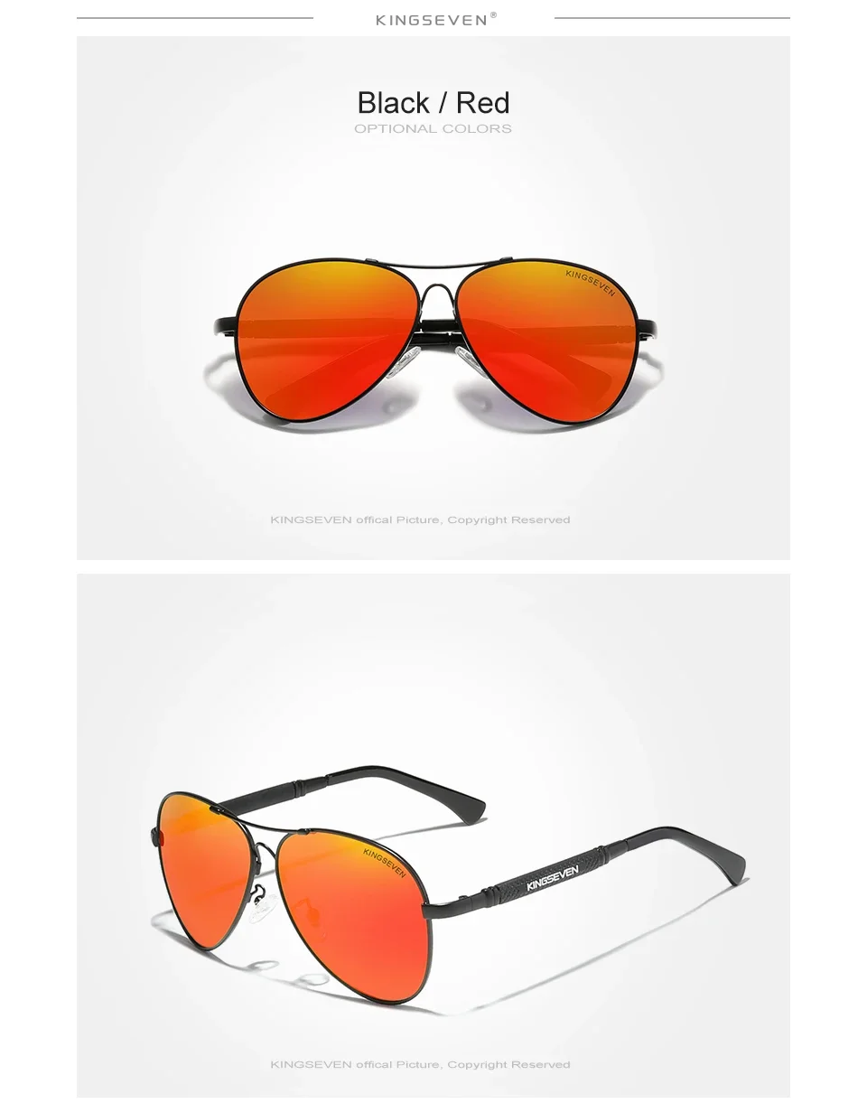 Kingseven Herren hochwertige Sonnenbrille Sonnencreme polarisierte UV400 Brille Frauen Pilot fahren Anti-Reflexion kausale Brillen – Detail 11