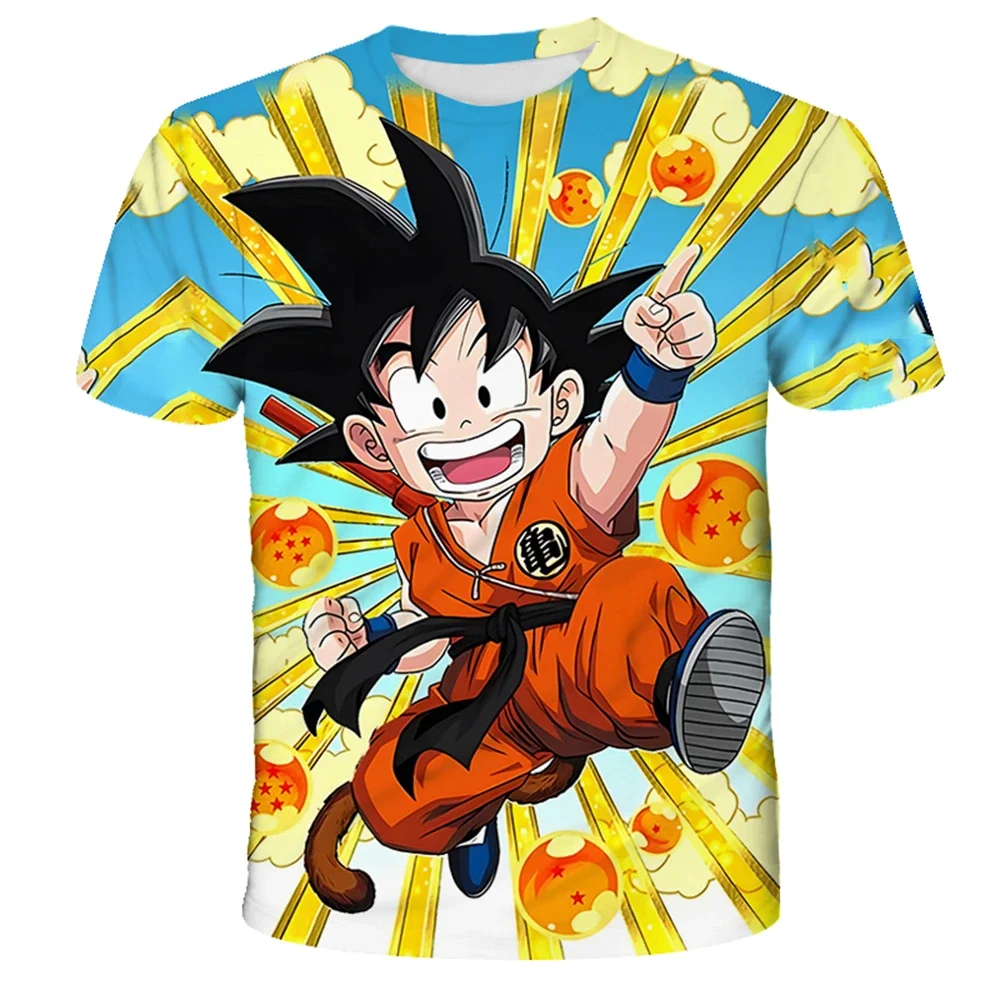 Anime Dragon Ball Son Goku 3D-Druck Kinder T-Shirt Sommer Mode Casual T-Shirt Junge Mädchen Unisex Kinderbekleidung T-Shirt Oberteil – Detail 2