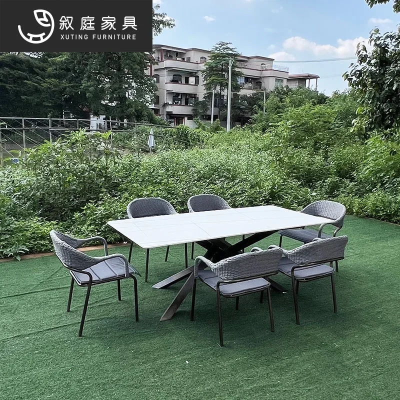 Outdoor Garden Table and Chair Kit Nordic Creative Outdoor Indoor Table and Chair Minimalist Table and Chair Combination Terrace