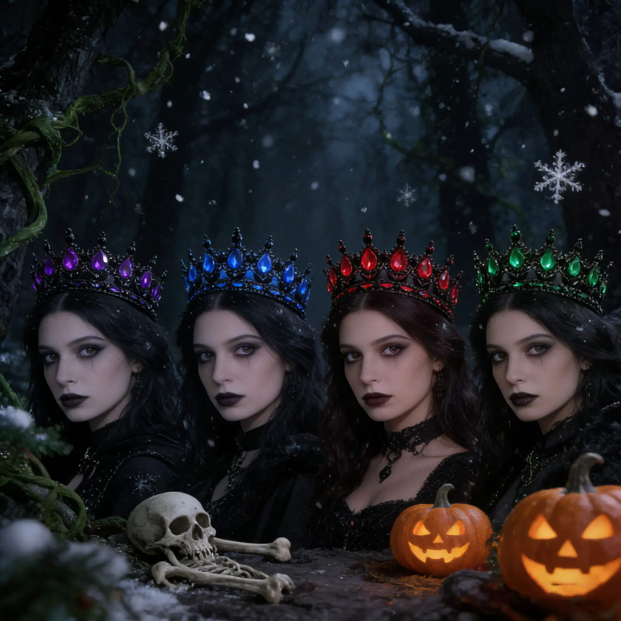 Dark Queen Crown  Halloween Costume Accessory  Witchy Baroque Tiara for Women  Multiple Colors Available