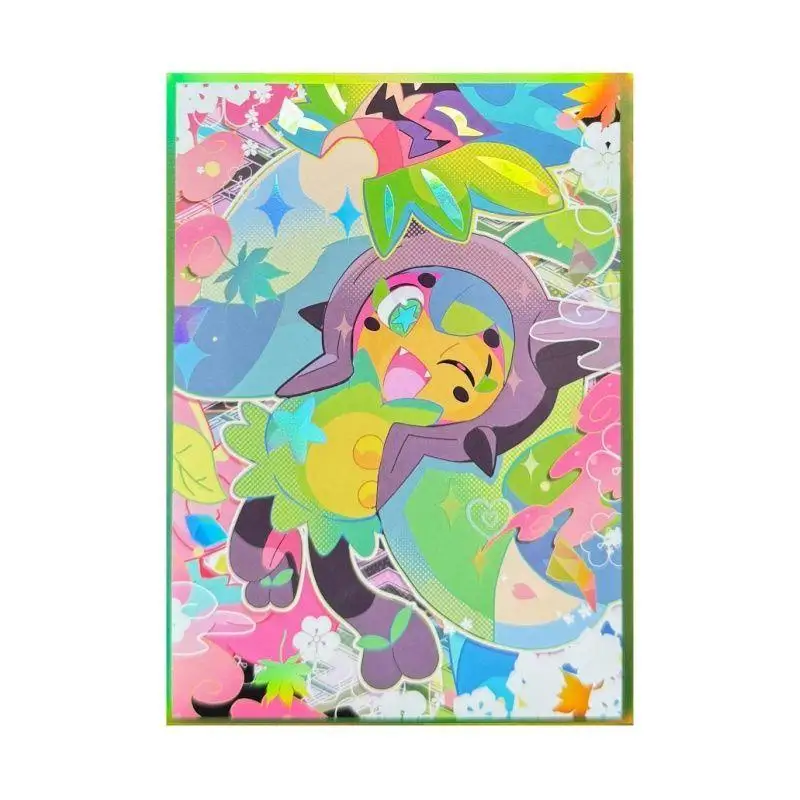 

64pcs/set Ogerpon DIY PTCG DTCG Flash Card Sleeve Anime Game Collection Card Protective Cover Gift Toy 66*91mm