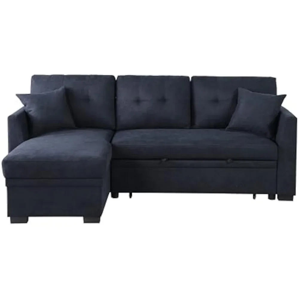 Convertible Sleeper Corner Couch w/USB Ports and Storage Chaise L-Shape Reversible Sectional Sofa Bed