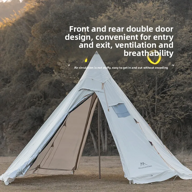 Mounthiker التخييم في الهواء الطلق للطي الهرم أكسفورد القماش خيمة متعددة الناس التخييم مقاوم للماء مكافحة تحرق Sunproof المشي لمسافات طويلة الطرف #4
