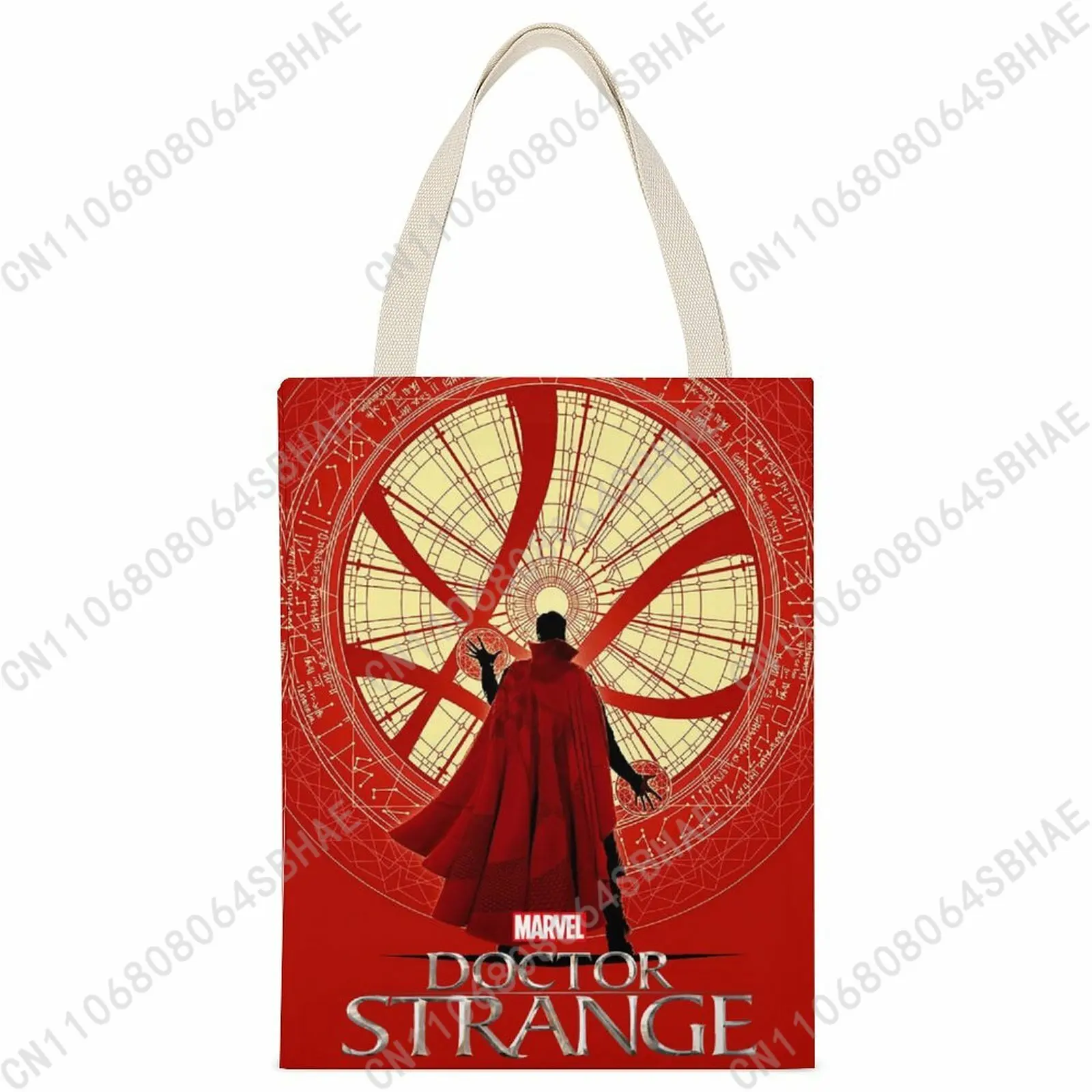

Сумка-шоппер из холщовой ткани Marvel Doctor Strange, многоразовая сумка для покупок, женская и мужская сумка через плечо, с двусторонней печатью, для косплея