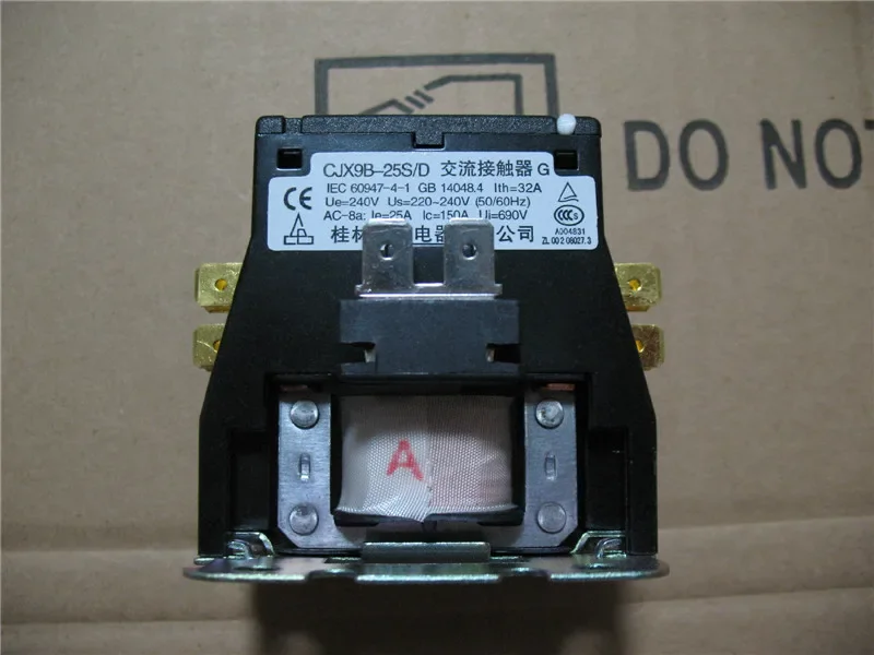 New and original Control relay. Code CJX9B-25S/D, 220-240V, 25Amp