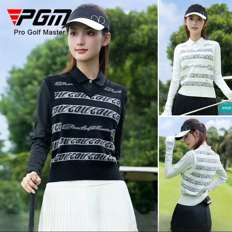 

PGM Women's Golf V-neck Warmth vest Autumn Winter Sports Top YF862