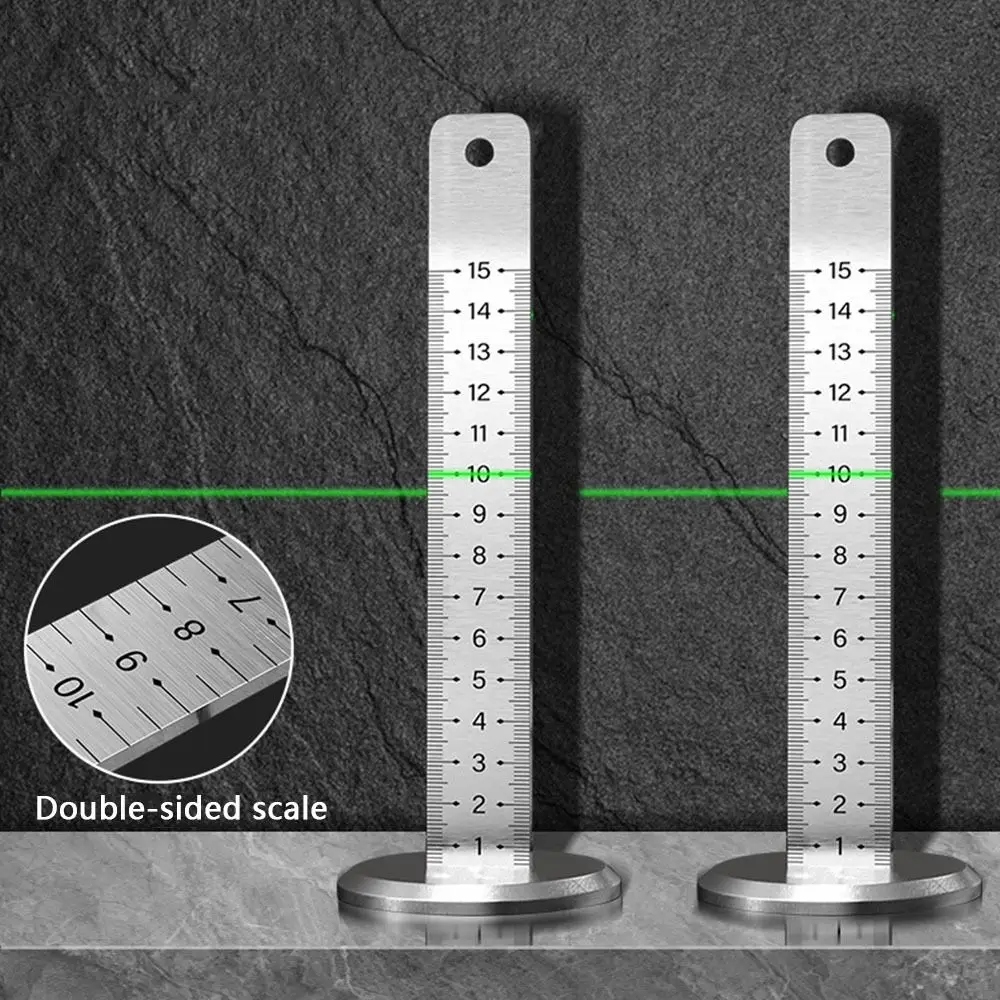 Stainless Steel Lay Floor Tile Special Ruler Double-side Multipurpose Brick Tile Height Marking Ruler Precision Scale Durable