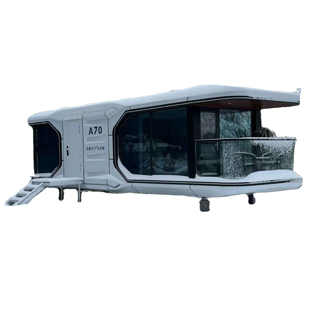 Hurricane-storm proof hotel residence, Capsule room with ensuite balcony Mobile prefabricated room luxury