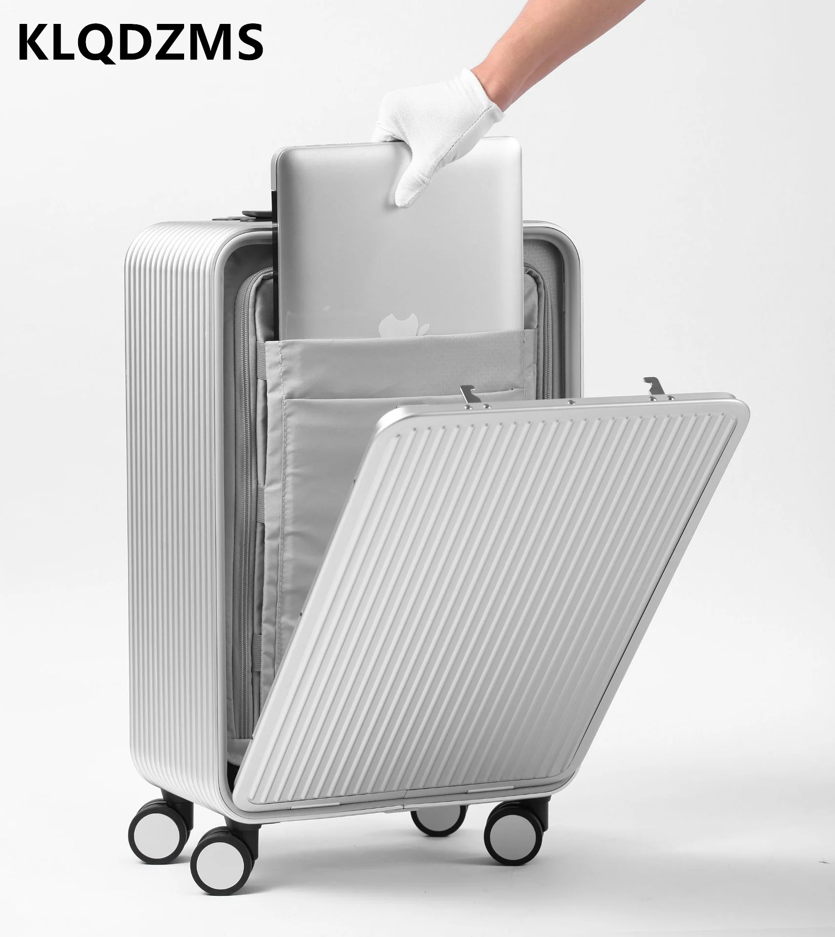 Klqdzms Handgepäck Reisegepäck aus Aluminium-Magnesium-Legierung Boarding Box 17 "20" 24-Zoll-Trolley-Koffer Herren Business-Koffer