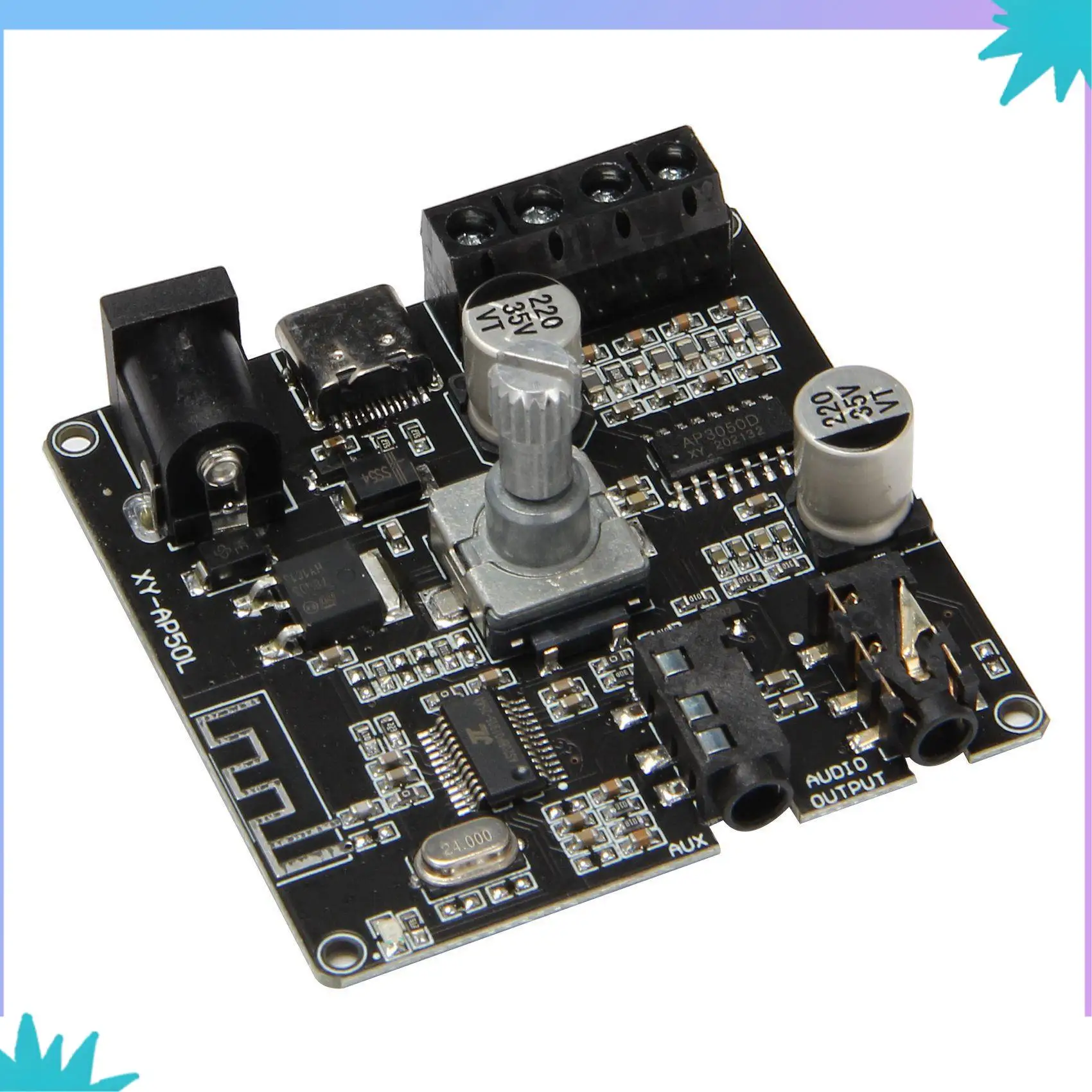 ABZW 8X XY-AP50L Mini Bluetooth 5.0 50W + 50W Daya Audio Nirkabel Papan Amplifier Digital Stereo Amp 3.5MM AUX USB Aplikasi