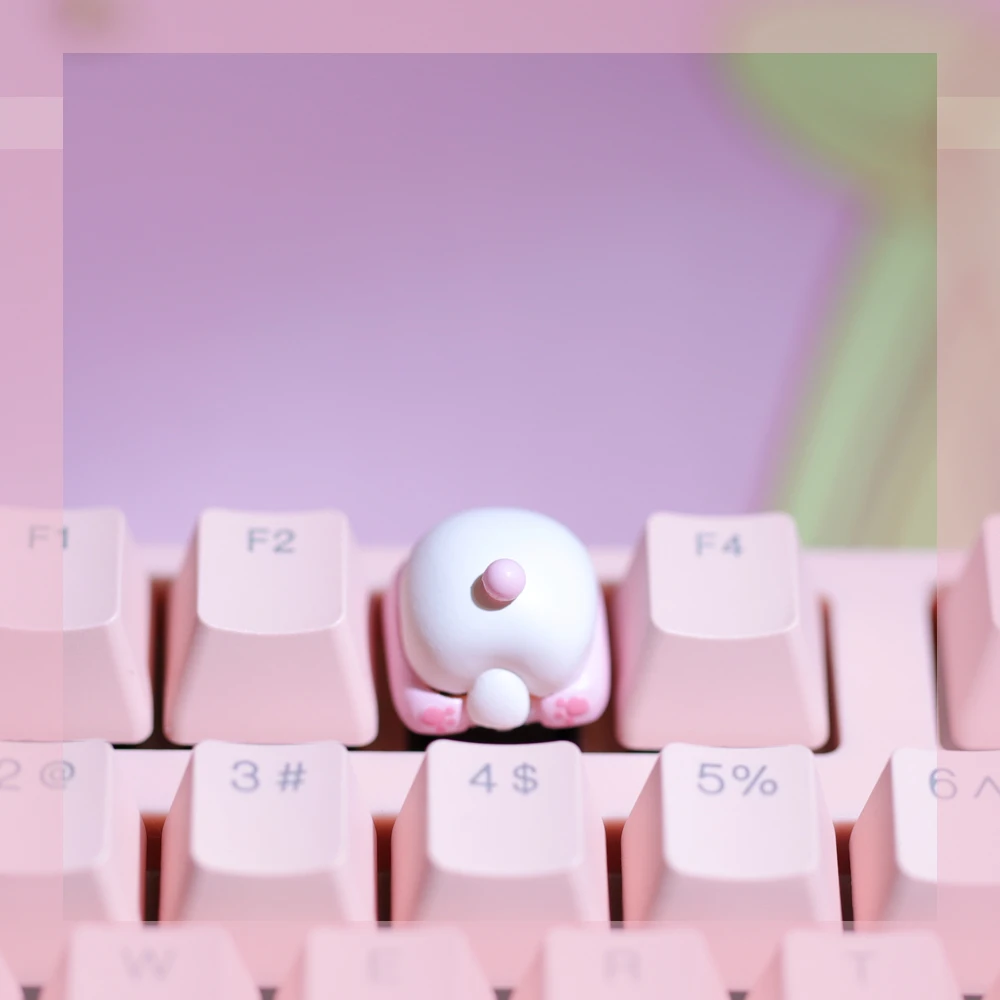 Keycaps Mechanical Keyboard Cute Pink Black Blue Bear Ass Key Cap Personalized Keycaps Single Customize Cherry Mx Esc Keycap