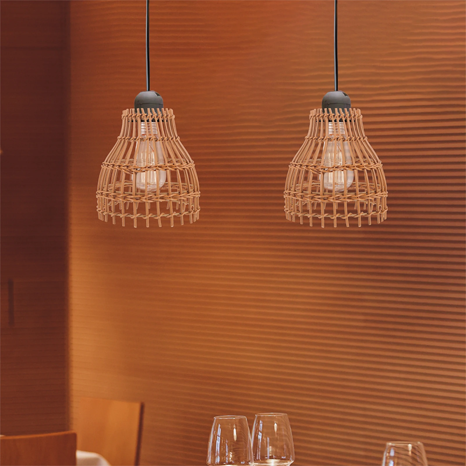 

Imitation Rattan Lampshade H Woven Pendant Shade Ch Cover Study Tea Room Decor Replacement Lighting Accessories Woven Vine