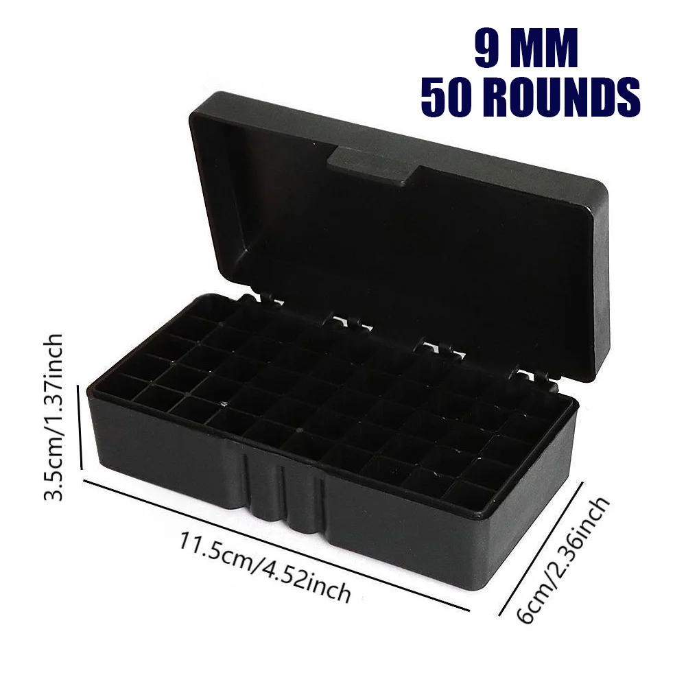 Tactical Ammo Box 50/100 Rounds Bullets Can - 9mm Quick-Access Cartridge Case with Flip Lid for Shooting, Range Training​ image 4