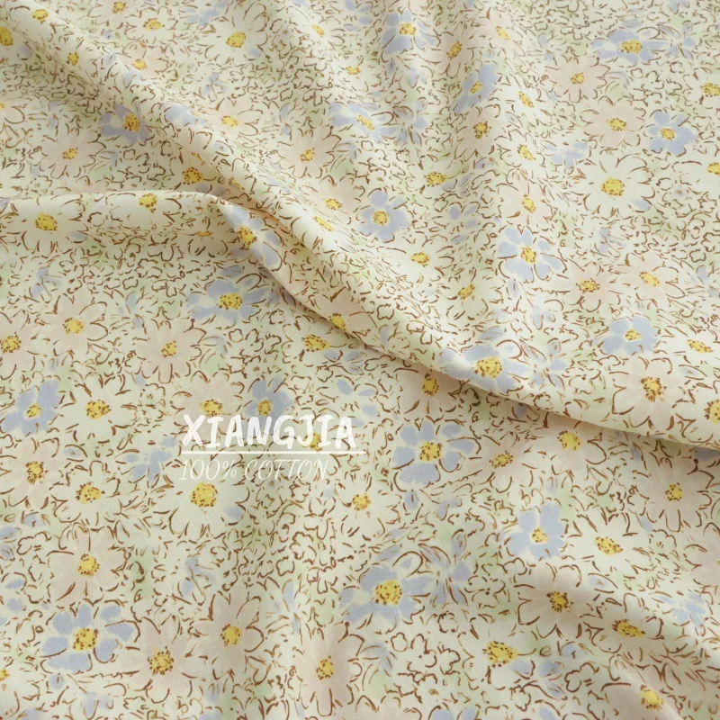 140x50cm 100% Baumwolle 40s Poplin Hochwertiger Vintage-Ton Blumenmuster Oberteil Hemdkleid Langer Rock Kinderbekleidungsstoff – Detail 4