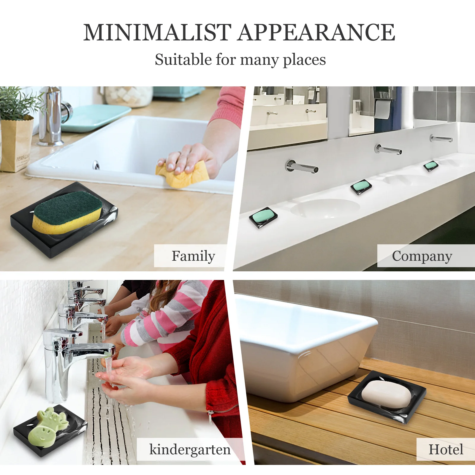 

Waterproof Resin Soap Dish Tray Holder Bathroom Kitchen Multi Purpose Soap Container Case Mold Proof Scratch Resistant Easy