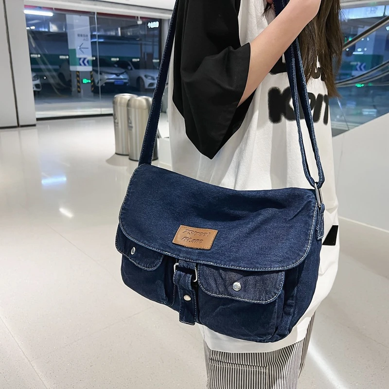 Fashion Men's Women's Crossbody Shoulder Bag Demin School Bags For Women Men Versatile Designer Handbags Traveling bolsas mujer