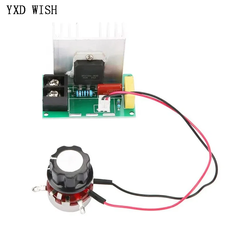 AC 220V SCR 8000W Electronic Voltage Regulator Motor Speed Controller Dimming Speed Temperature Control With Potentiometer