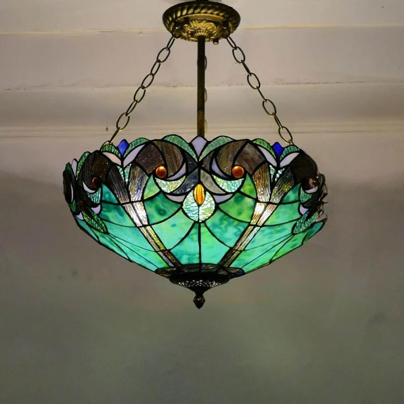 Tiffany Mediterranean Stained Glass Pendant Lights Vintage Dining Room Living Kitchen Bedroom Fixtures Home Art Creativity Decor