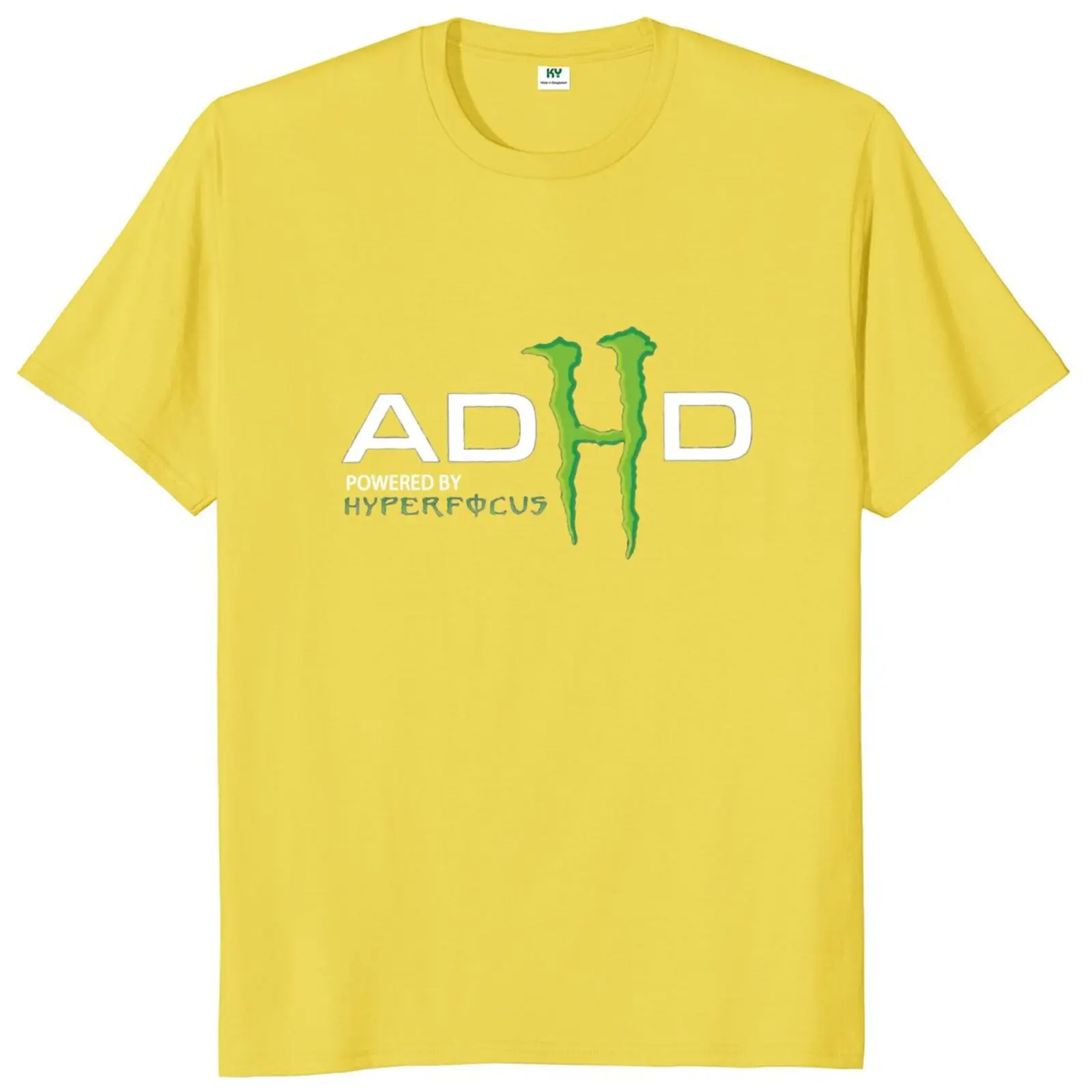 ADHD Hyperfocus Productivity Monster T Shirt 100% Organic Cotton Premium Heavyweight Tee EU Size