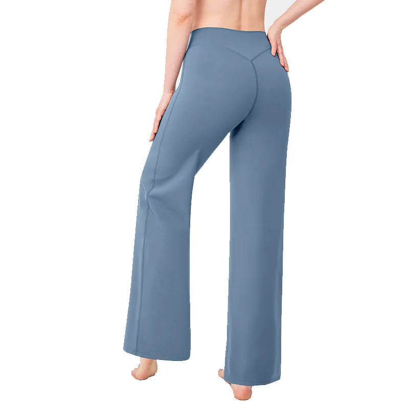

Loose straight-leg pants yoga pants women's thin high waist hip lift breathable sports fitness trousers wide leg pants