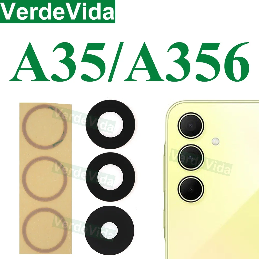 10Pcs Back Camera Glass Lens for Samsung Galaxy A05 A15 A25 A35 A55 A05s A04 A04s A14 A24 A34 A54 A04E Ahesive Glue Sticker image 4