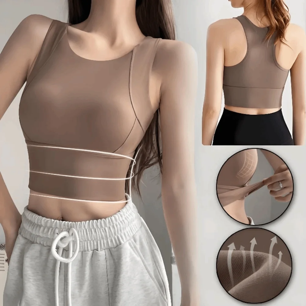 حمالة صدر رياضية عالية القوة على شكل سترة، أكواب ثابتة قابلة للتنفس، حمالة صدر للياقة البدنية، تصميم خلفي جميل، دعم جانبي، حمالة صدر رافعة للجري في الهواء الطلق #2