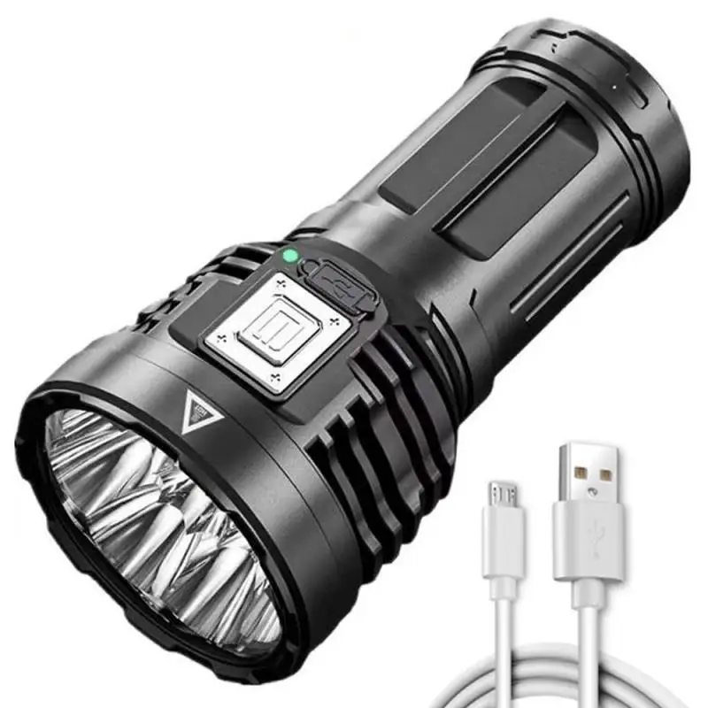 

Суперъяркий фонарик, яркий фонарик, перезаряжаемый от USB, портативный ручной фонарик для кемпинга, рыбалки, 5 режимов освещения, для улицы