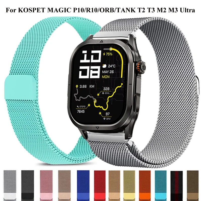 Correa de bucle milanés de 22mm para KOSPET MAGIC P10 R10 pulsera de Metal Correa para KOSPET ORB/KOSPET TANK T2 T3 M2 M3/T3 Ultra/M3 Ultra
