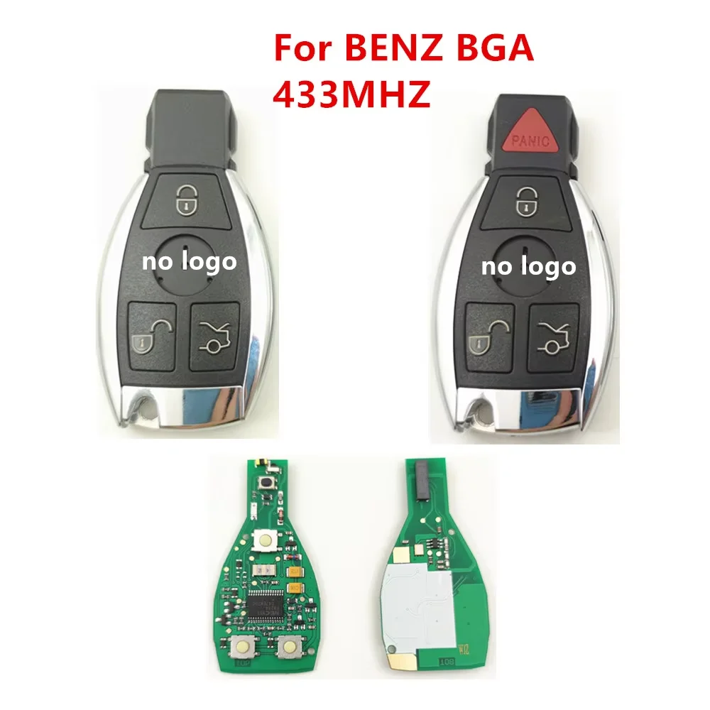 1pcs 3/4 Buttons Smart Key Fob 433MHz for Mercedes Benz Auto Remote Key Support NEC And BGA 2000+ Year (no logo)