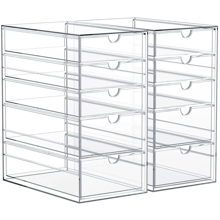 

Makeup Organizer With 10 Drawers, Acrylic Drawer Organizer for Makeup, Office Organization and Storage, Art Supplies, Jewelry, S
