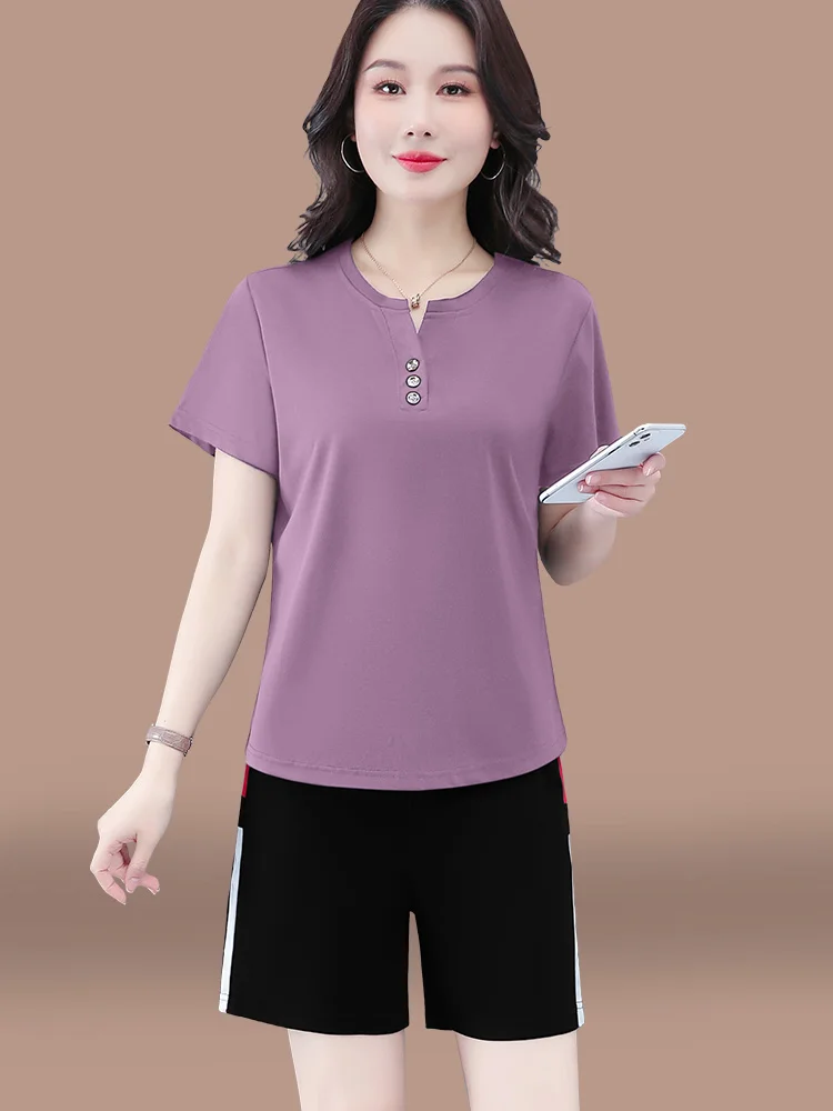 

Комплект из ледяного шелка ort Sve orts, женский комплект из двух предметов, новинка лета 2025, тонкая спортивная одежда для бега для мамы, круглый комплект Ne Overhead